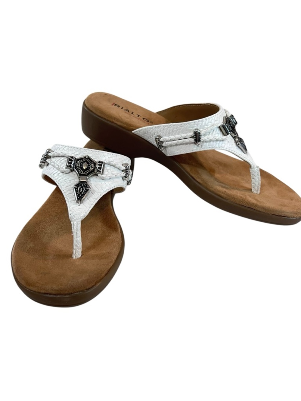 Rialto Bailee Thong Sandals Womens Size 6 New White
